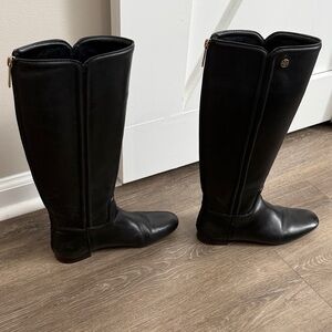 Tory Burch Irene Black Leather Riding Boots Size 7M